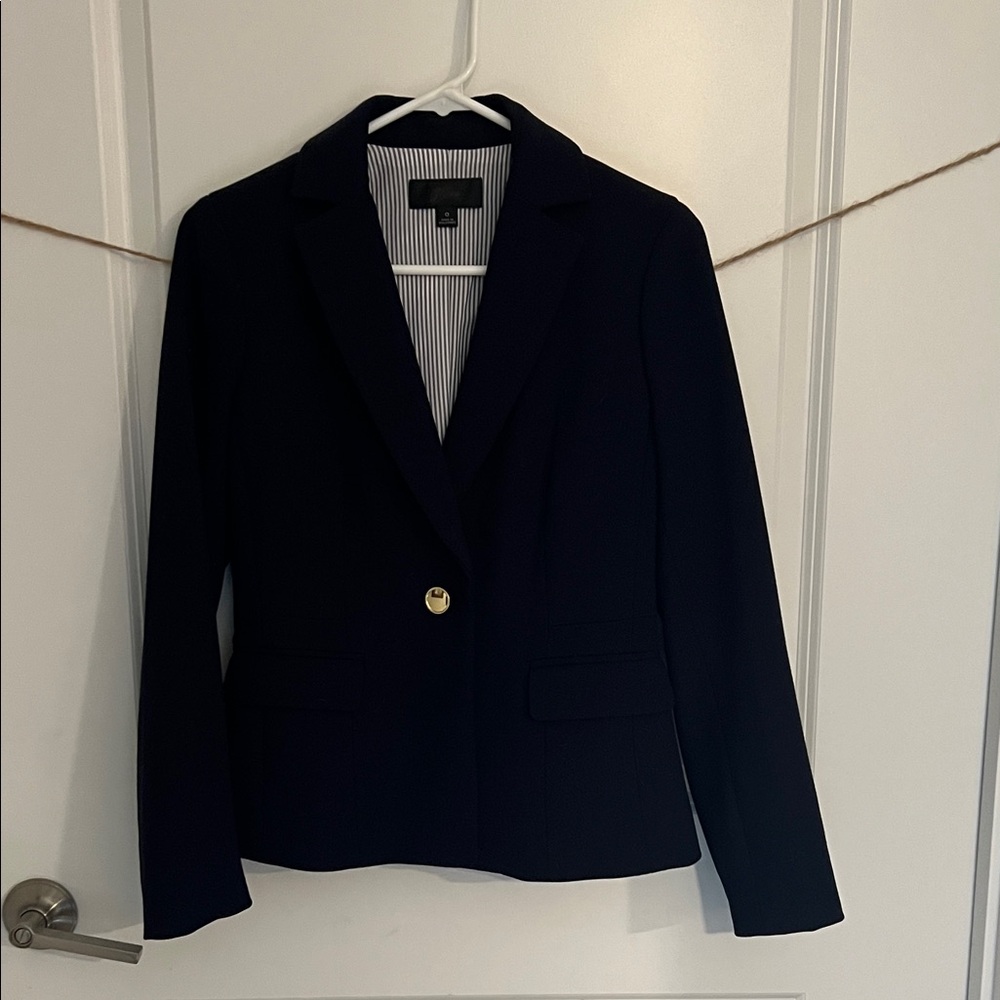 J. Crew Navy Women's Blazer with Gold Button size 0